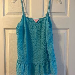 Lilly Pulitzer Turquoise Textured Camisole